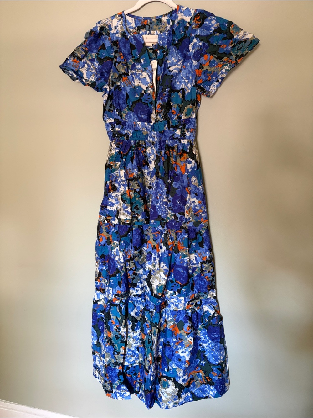 NWT Anthropologie Blue Print Somerset Maxi Dress S